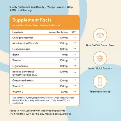 Vital Beauty Collagen Powder Mango Passion - 280g
