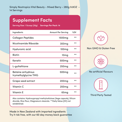 Vital Beauty Collagen Powder Mixed Berry - 280g